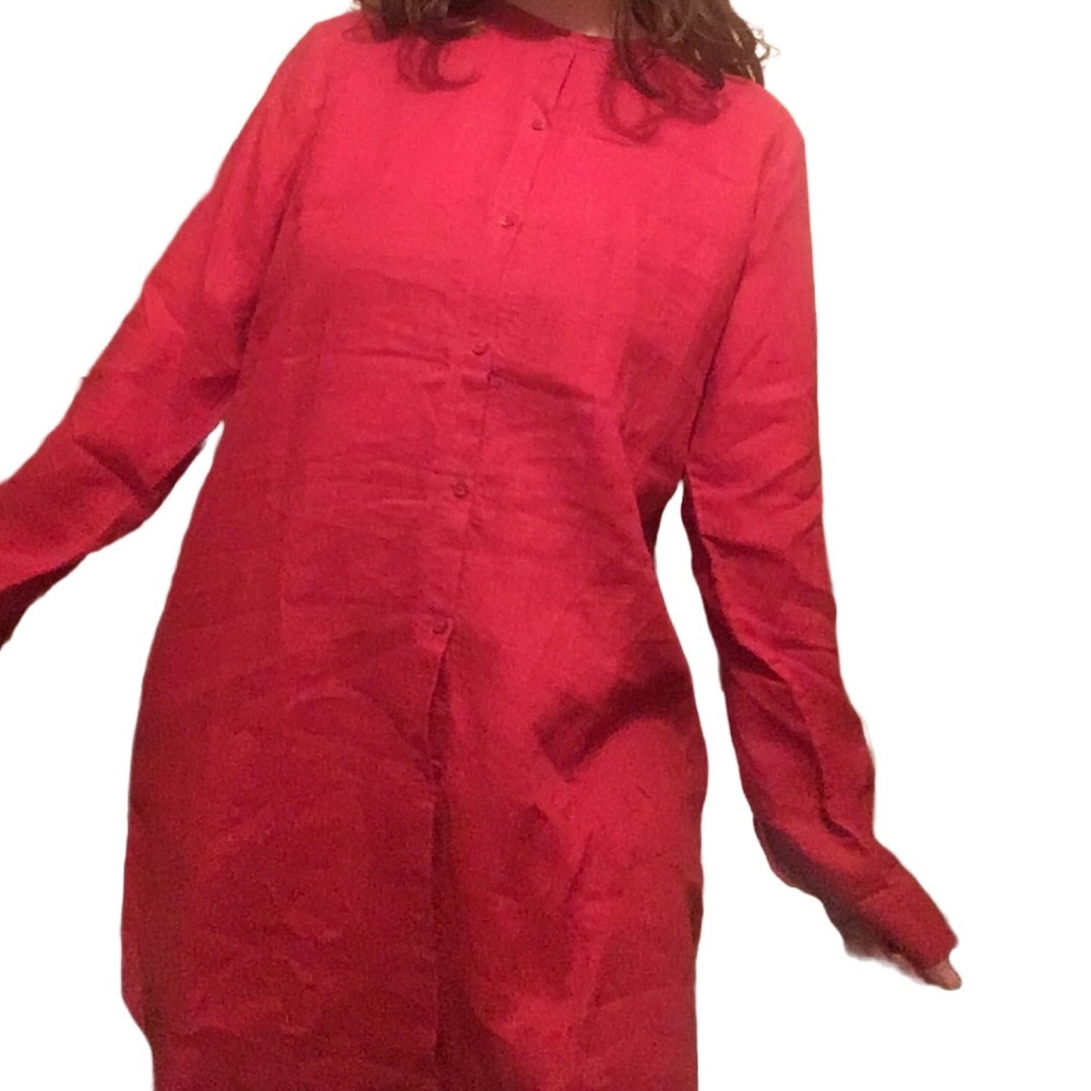 Eileen fisher medium long sleeve button down shirt